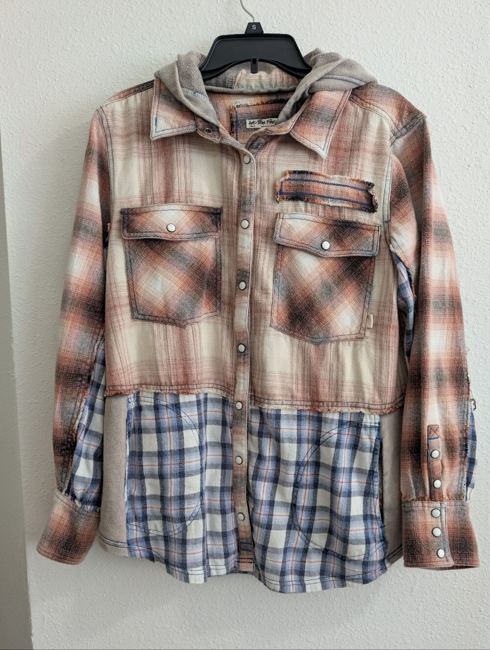 Urban Outfitters We The Free Flannel Button-up Hoodie